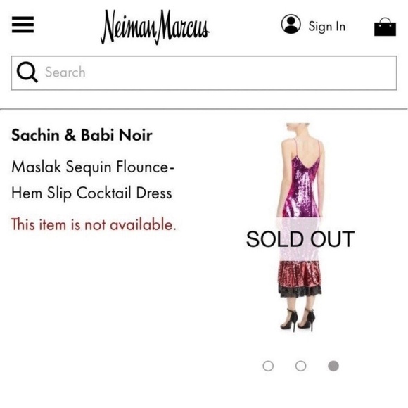 NWT SACHIN & BABI | Maslak Sequined Flounce Hem Midi Dress in Fuchsia | Size 0 - Picture 4 of 16